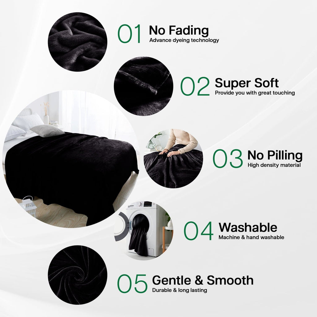 Cozy Fleece Microplush Fleece Blanket Cozy for Bed and Throw Cozy for Bed and Throw 310 GSM Soft Microfiber Lightweight Warm Fluf... - Super Soft Reversible Sherpa Flannel Blanket Detail