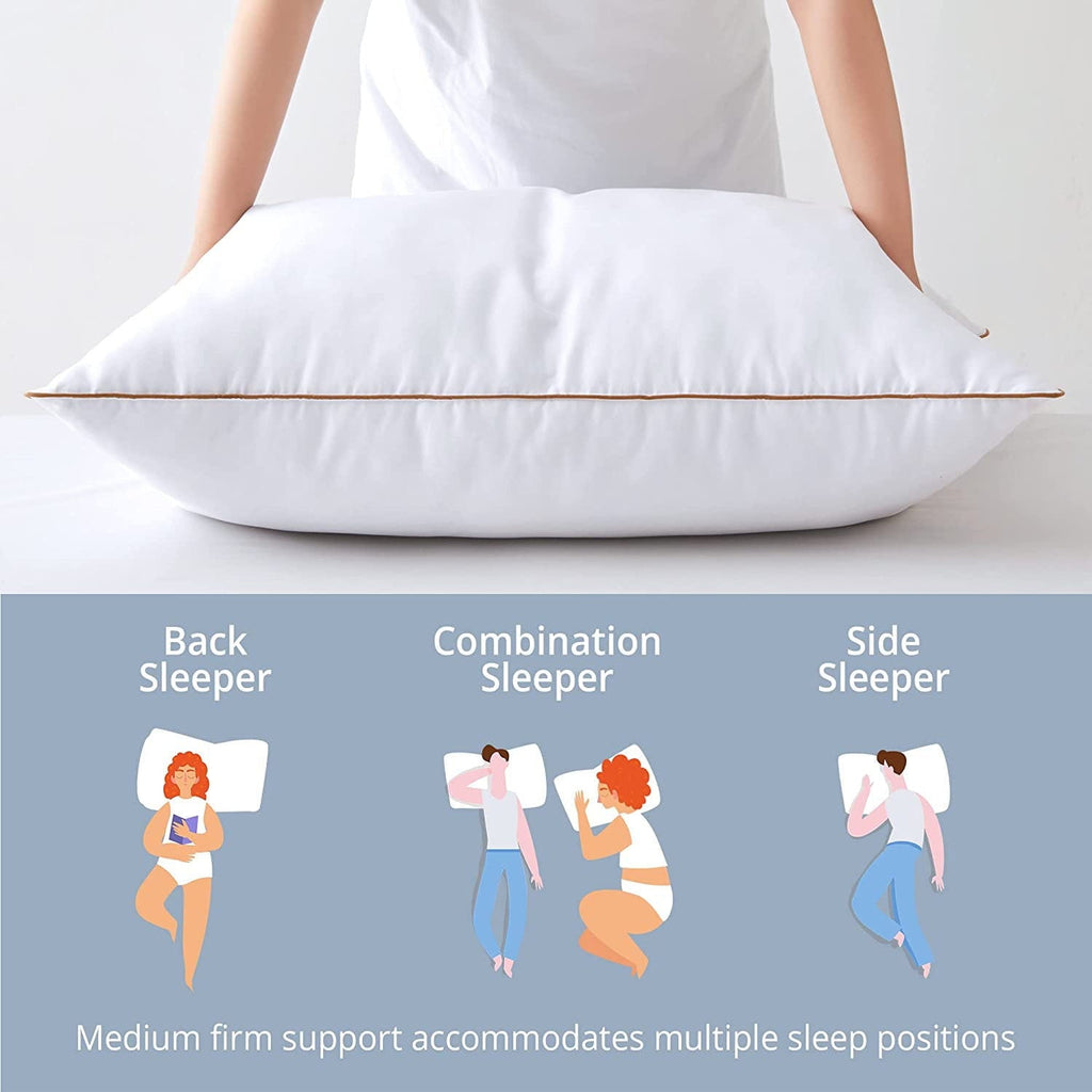 Fluffy Shredded Down Feather Pillows for Bed 20 x 30 Inches Queen Size Set of 2, Medium Firm Luxury Cooling Hotel Collection Feather ... - Orthopedic Shredded Foam Bed Pillow Set Detail