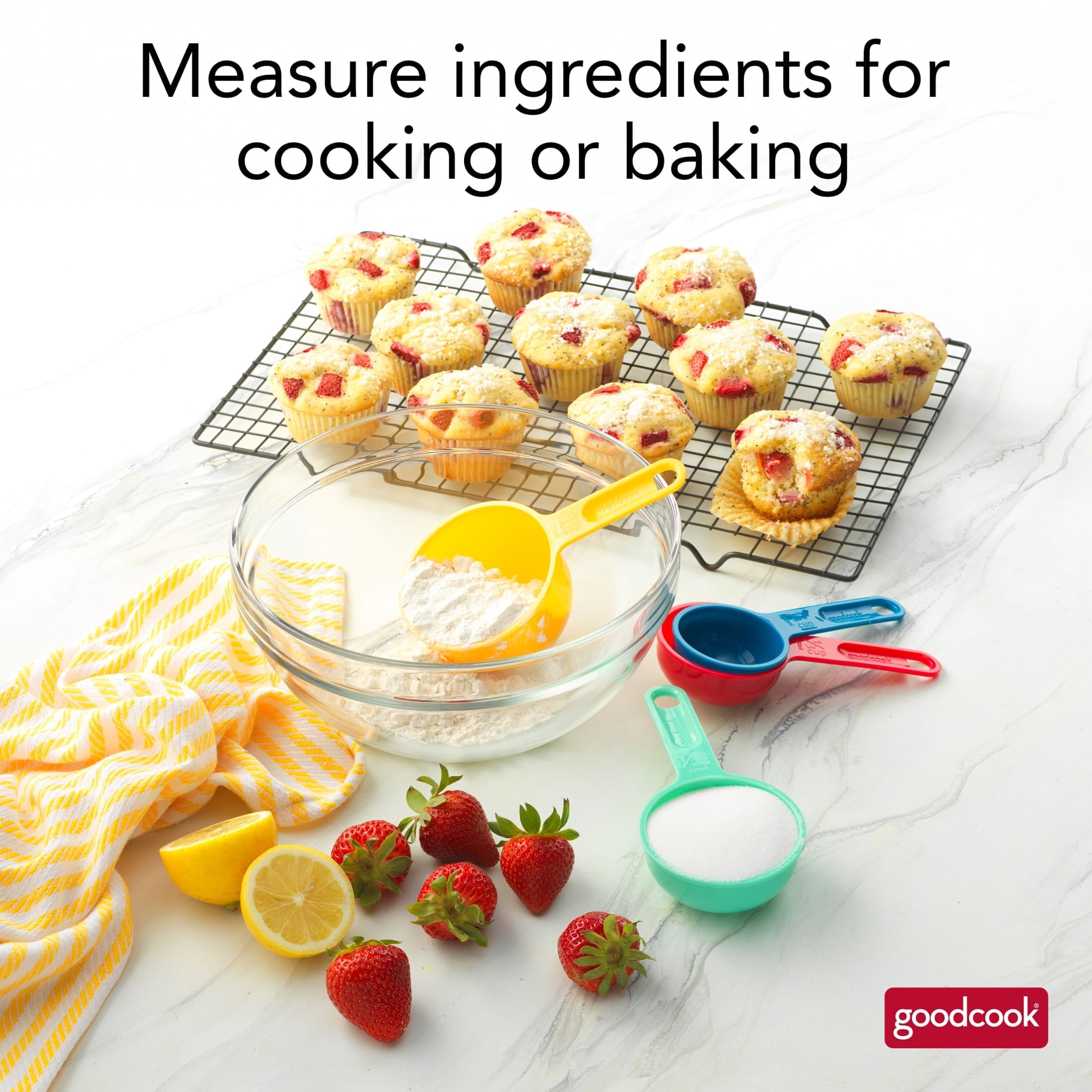 Innovative Measuring Cups And Spoons, Set Of 8 Nesting With Storage Ring - Kitchen Gadget Tool for Quick Food Prep Detail
