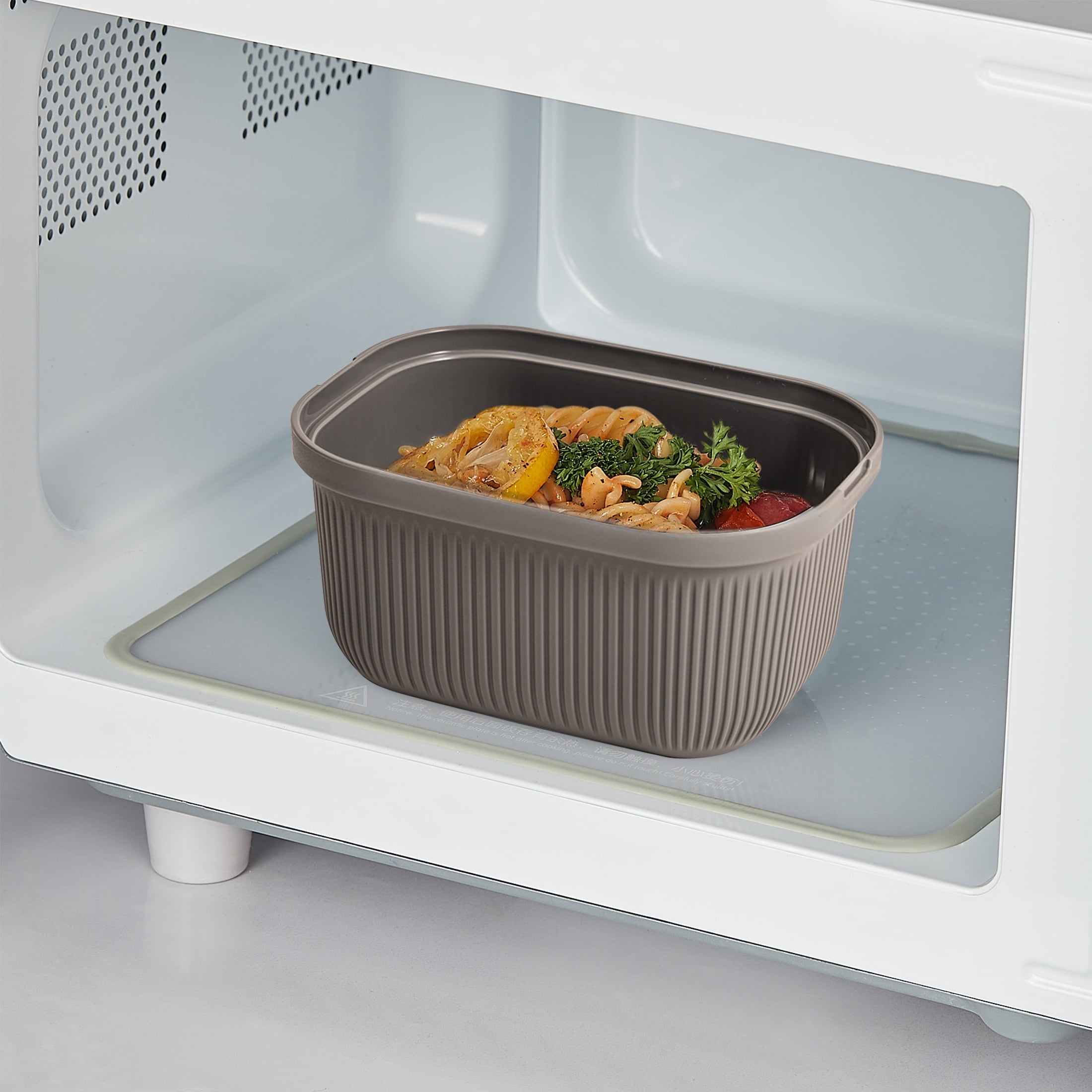 Deliciously Squishy Plastic Food Storage Bento Snack Container, Rectangle, Grey, 19oz Capacity, Made for Portable Food Storage - Deliciously Soft Cupcake Sensory Glob Detail