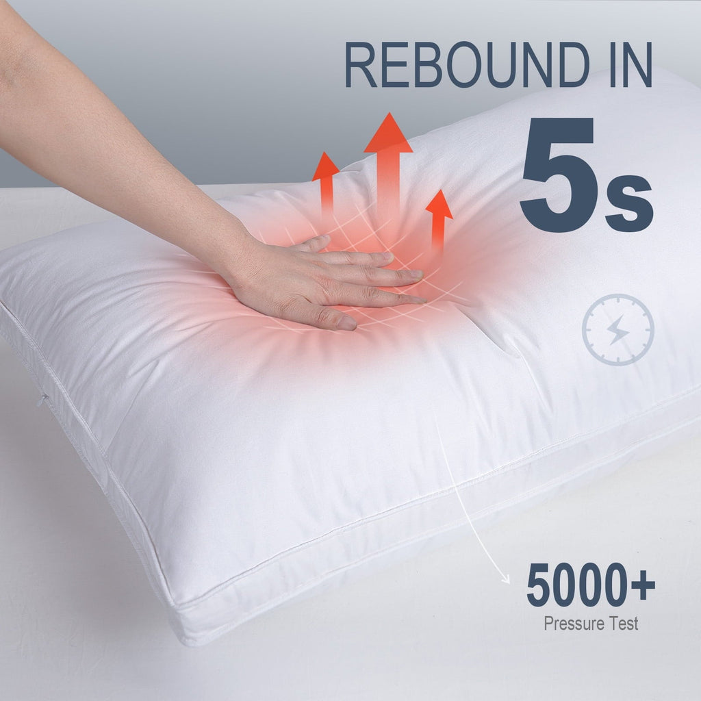 Hotel Collection Goose Feather & Down Pillow King Size 20"x36" – Hotel Quality Bed Pillow for Sleeping, 100% Organic Cotton Cover, Hyp... - Hotel Quality Plush Sleeping Pillows Detail