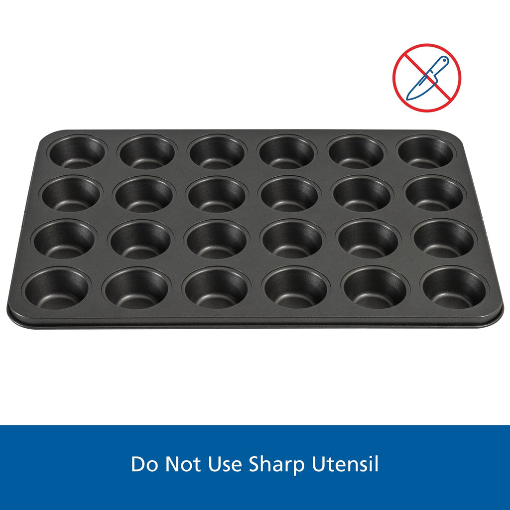 Time-Saving 24 Cavity Mini Muffin Pan, Non-Stick Bakeware,1.8 inch Diameter Cups,Gray,Carbon Steel - Multi-Functional Manual Food Chopper & Slicer Detail