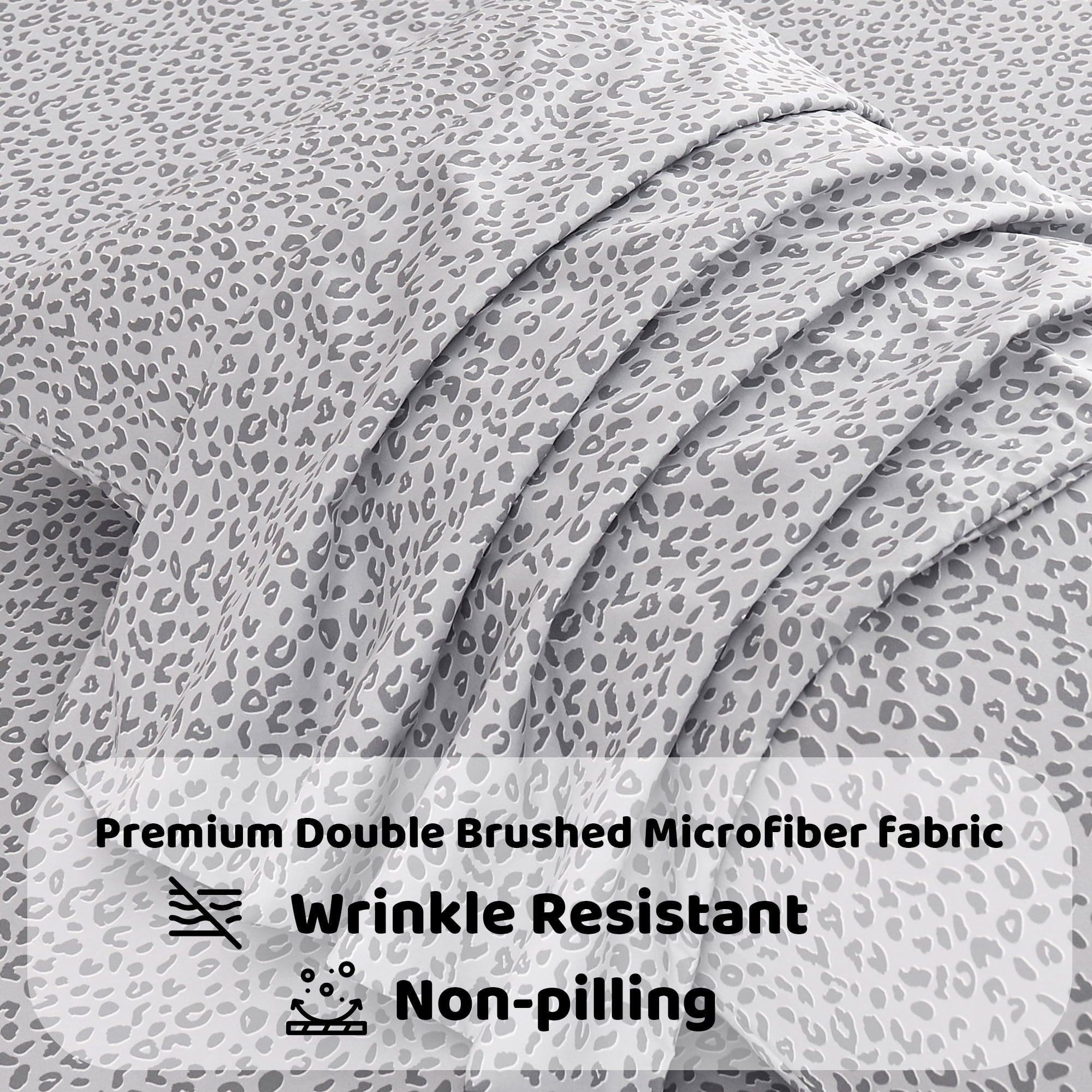 Breathable Luxury Floral King Sheets, Soft Breathable Microfiber Printed Bed Sheet Set, Deep Pocket Non-Slip Fitted Sheet Included - Breathable Egyptian Cotton Flat & Fitted Sheets Detail