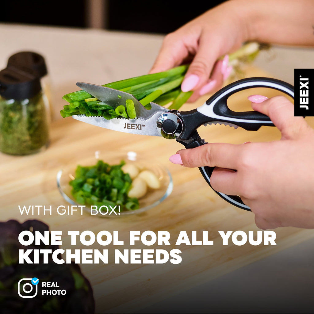 Innovative 3 Pack Kitchen Scissors, Ultra-Sharp Premium Stainless Steel Heavy Duty Kitchen Shears & Multi Purpose Poultry Shears... - Kitchen Gadget Tool for Quick Food Prep Detail