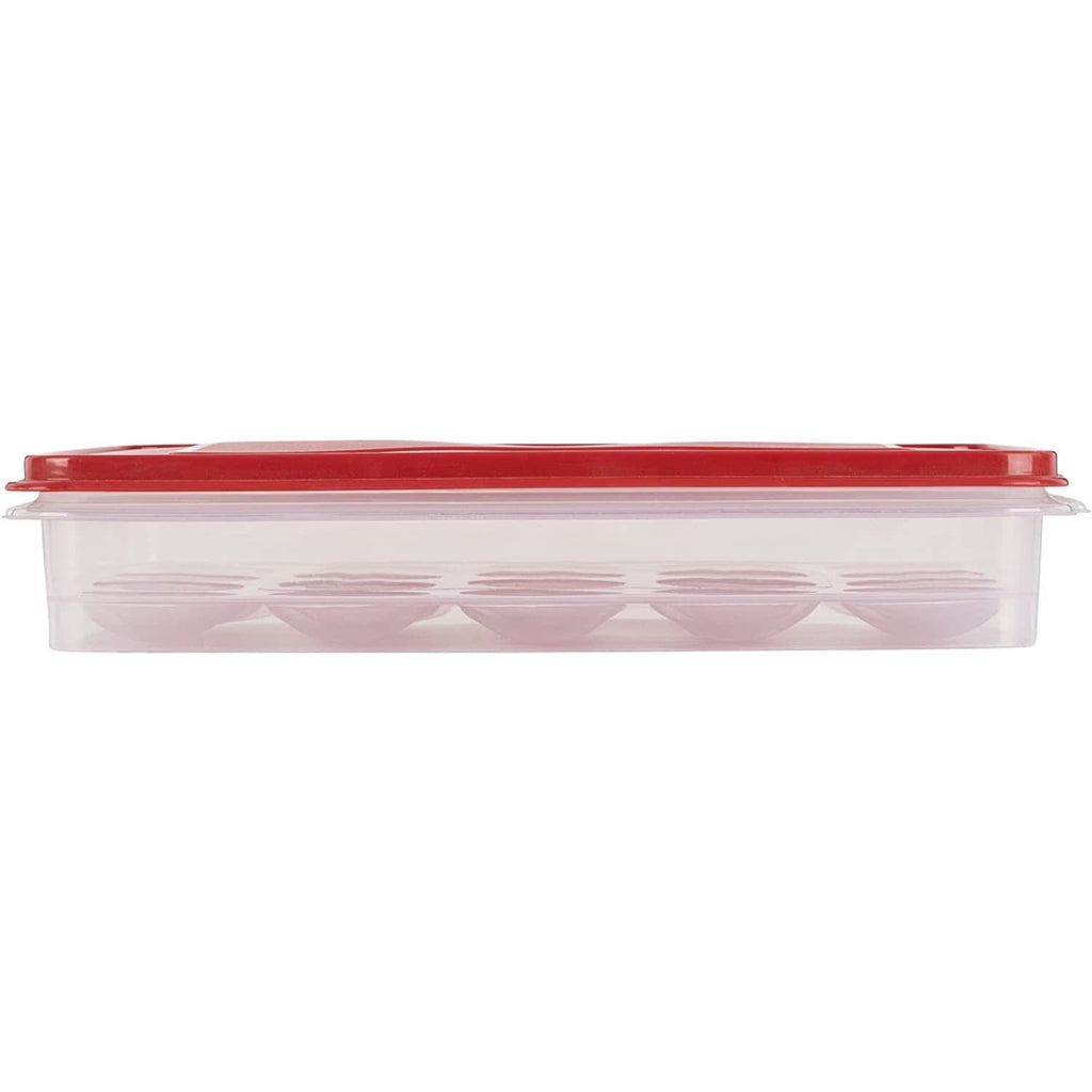 Sweet Treat Shaped Egg Keeper Food Storage Container, Clear/Red, 1 Count - Fun Food Fidget Cookie Squishable Toy Detail