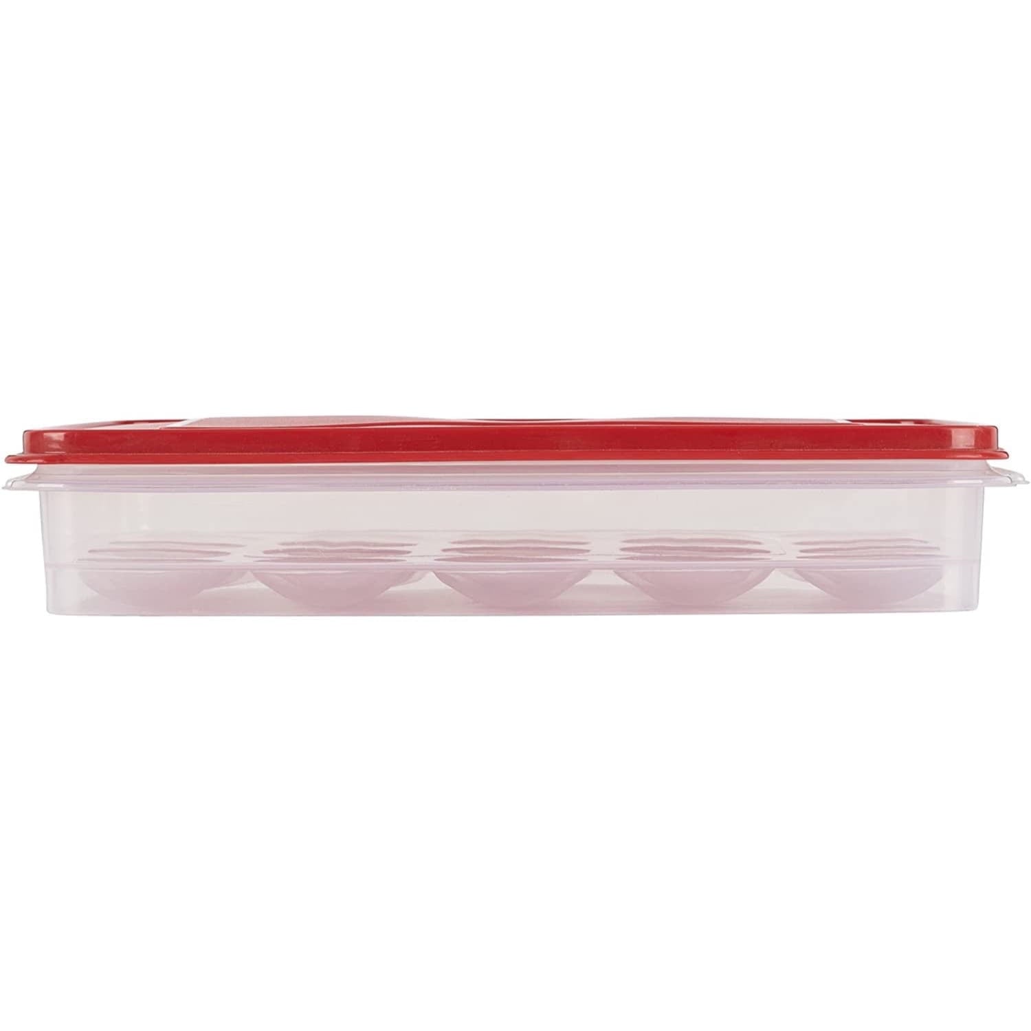 Sweet Treat Shaped Egg Keeper Food Storage Container, Clear/Red, 1 Count - Fun Food Fidget Cookie Squishable Toy Detail