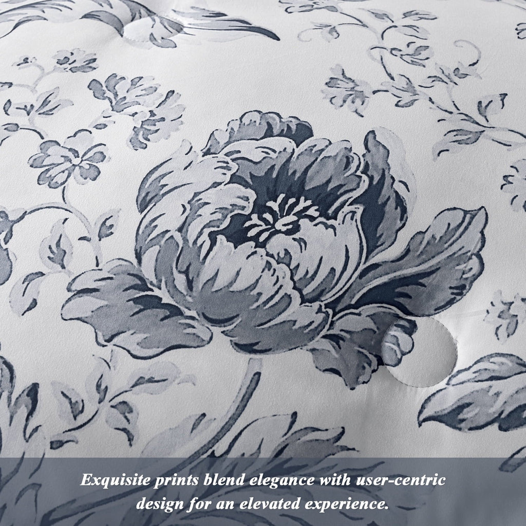 Fluffy Down Alternative Queen Comforter Sets,7-Pieces Reversible Bedding Sets,Bed in a Bag with Comforter,Flat Sheet and Fitted Sheet,Pillowc... - All-Season Down Alternative Comforter Insert Detail