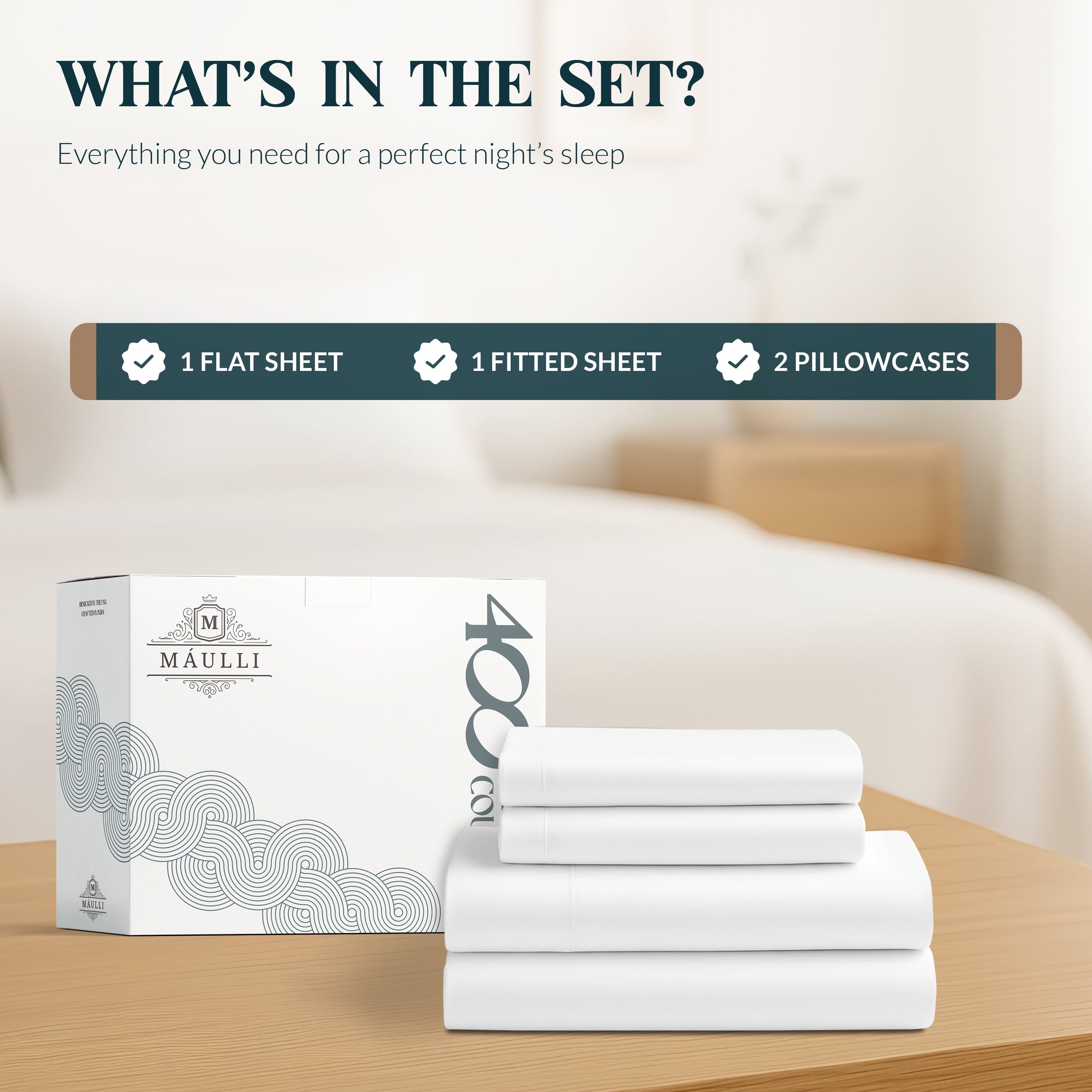 Breathable Luxury 100% Cotton Sheets For Queen Size Bed - Luxury 400 Thread Count Queen Sheet Set, 4 Piece Sateen Weave Queen White Cot... - Breathable Egyptian Cotton Flat & Fitted Sheets Detail