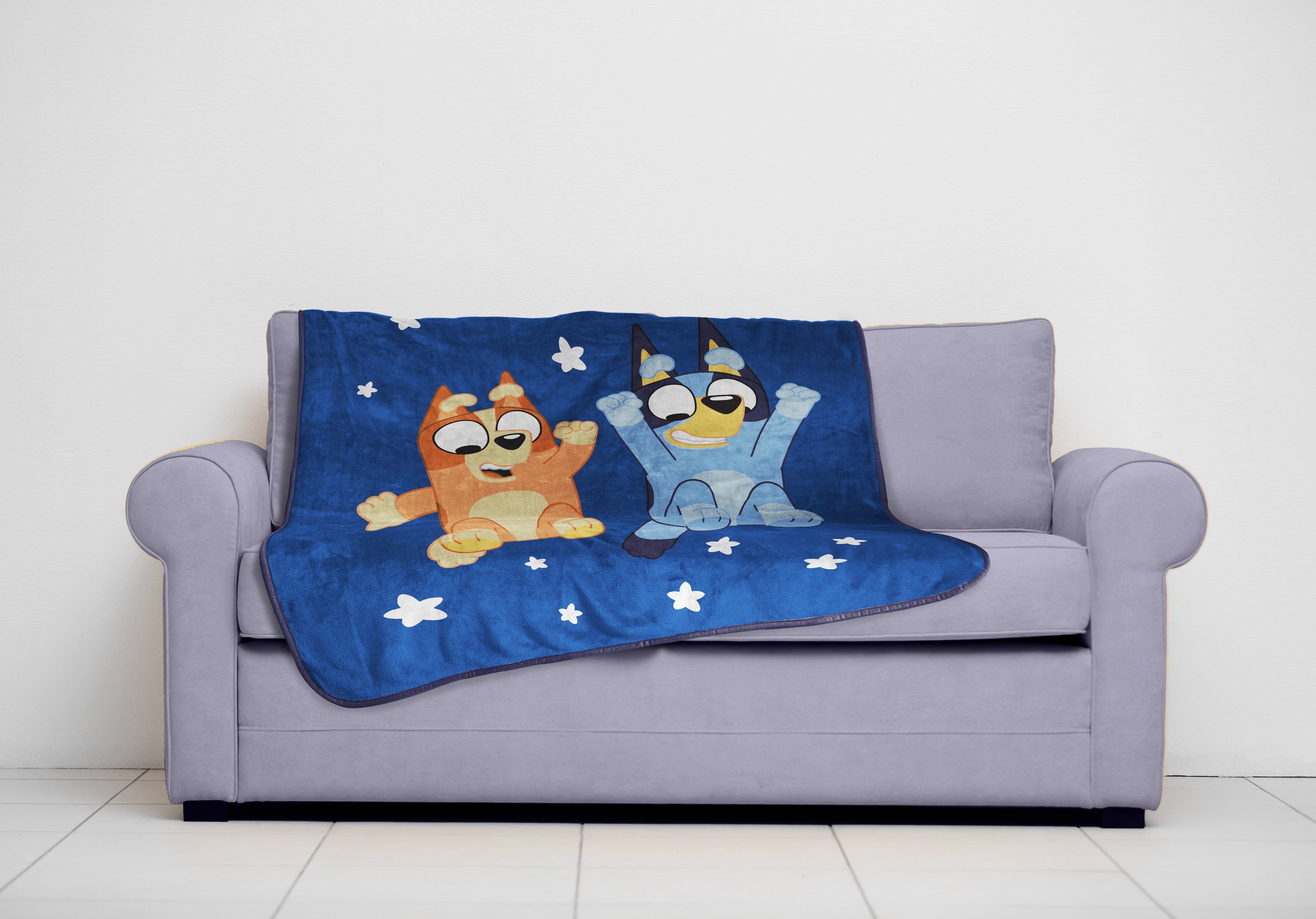 Cozy Fleece In The Dream Kids Throw Blanket, 46 x 60, Microfiber, Blue, BBC Studios Ages 1+ - Luxury Knitted Decorative Throw Blanket with Fringes Detail