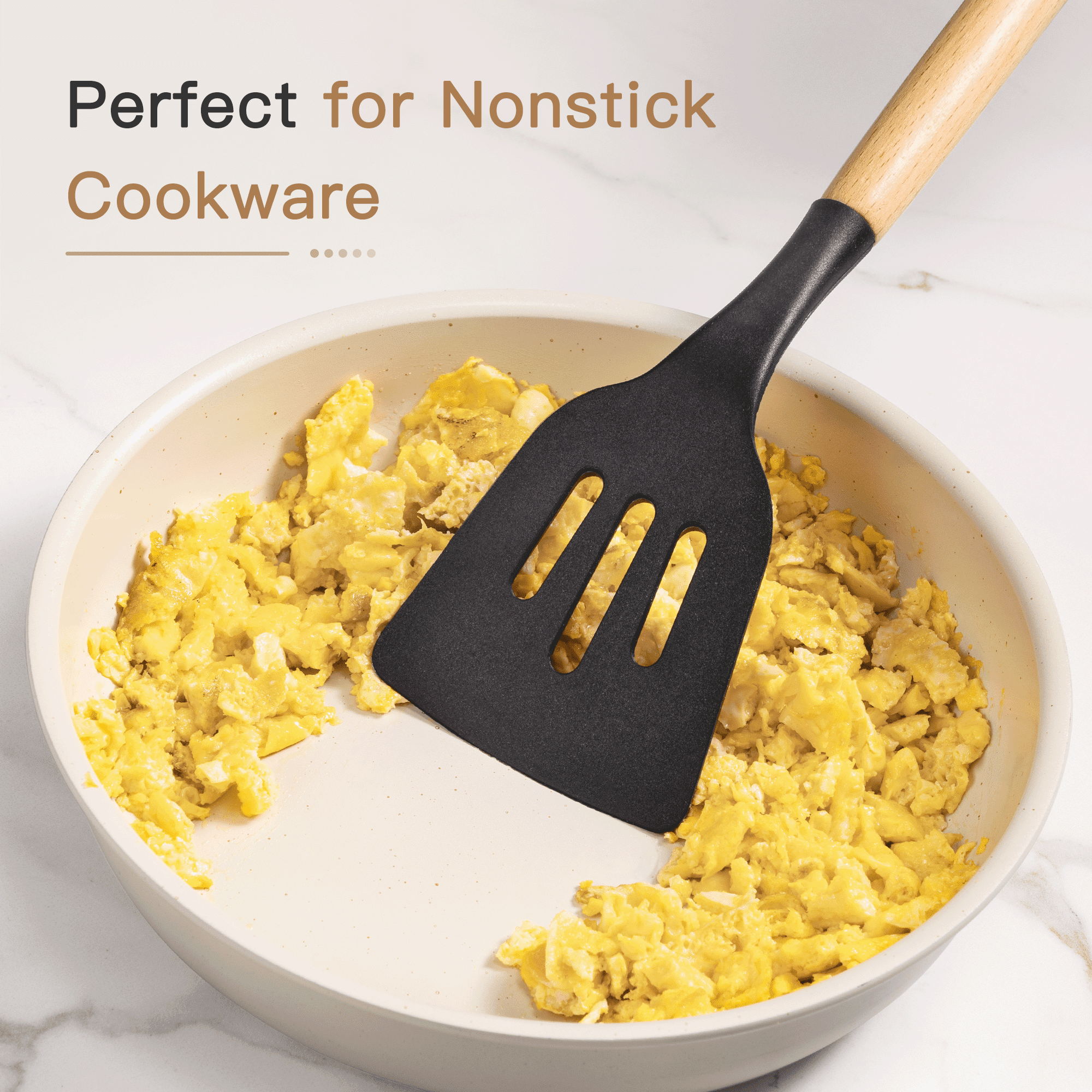 Durable Steel Silicone Cooking Utensils Set, 38 PCS Kitchen Utensils Set for 446°F Heat Resistant, Food Grade Utensil Sets with Woo... - High-Precision Culinary Tool for Baking & Cooking Detail