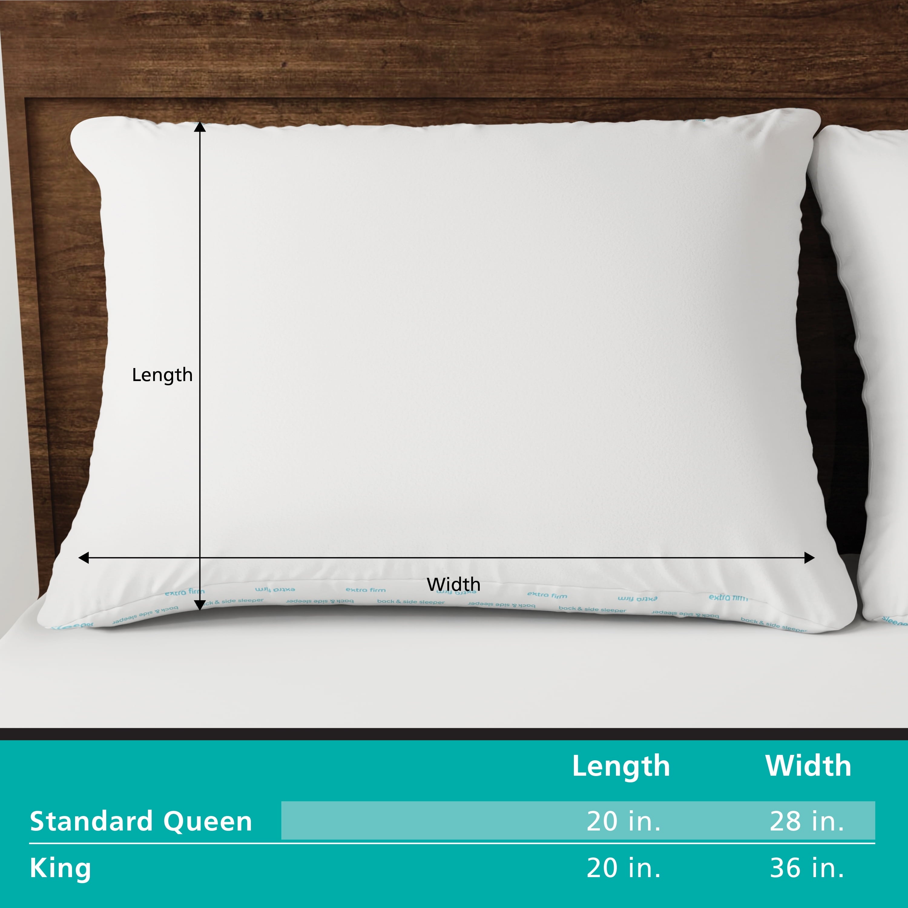 Decorative Plump (2 pack) Back & Side Sleeper Bed Pillow, Standard/Queen - Extra Firm Support (4 Pack) - Decorative Throw Pillow Cushion for Sofa & Bed Detail