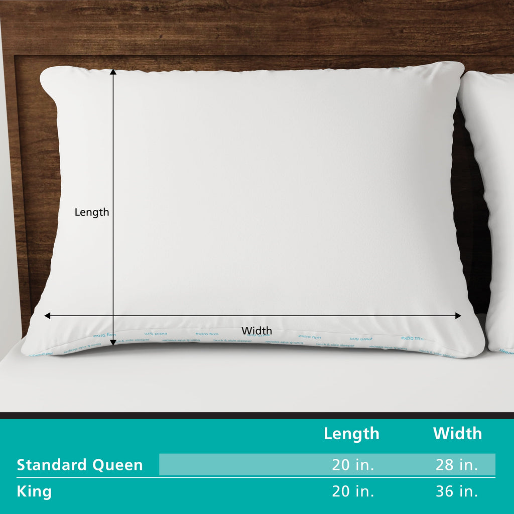 Decorative Plump Back & Side Sleeper Bed Pillow, Standard/Queen - Extra Firm Support (4 Pack) - Hotel Quality Plush Sleeping Pillows Detail