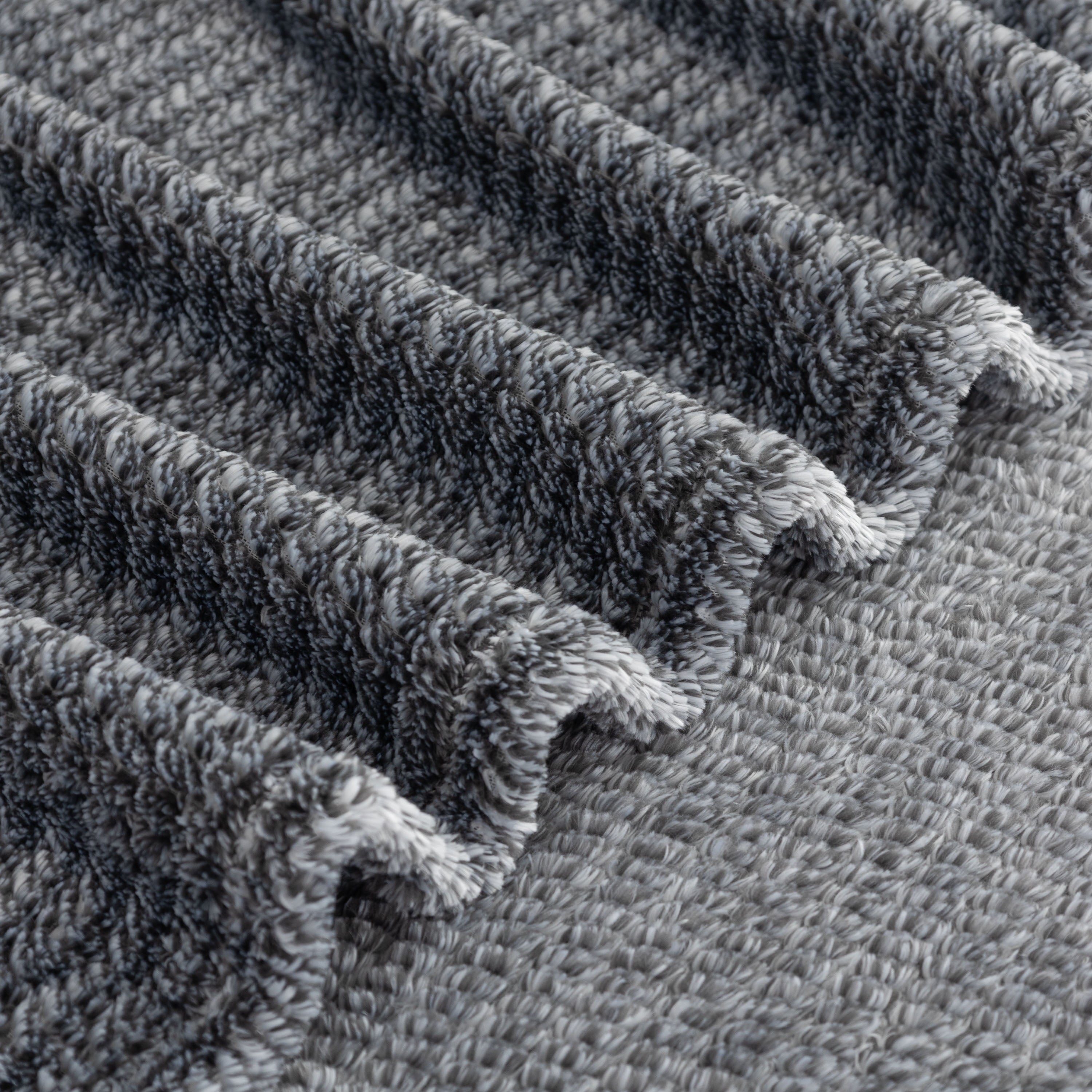 Lightweight Warm Plush Textured Heathered Soft Oversized Throw Blanket, Gray - Lightweight Plush Warm Blanket for All Seasons Detail