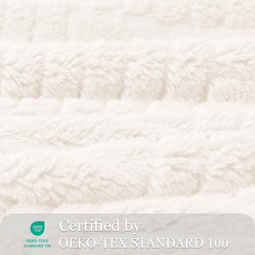 Lightweight Warm Fluffy Fleece Throw Blanket 50"x60" for Couch, Bed, Sofa, Fuzzy Soft Cozy Throw with Decorative Jacquard Pattern for ... - Luxury Knitted Decorative Throw Blanket with Fringes Detail