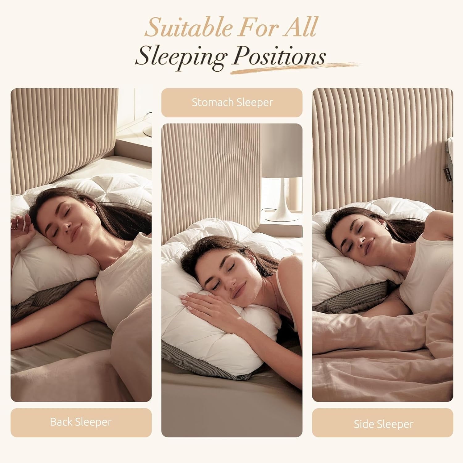Hotel Collection Hotel Cervical Pillow for Sleeping – Ergonomic Contour Neck Support Bed Pillow, Fluffy and Supportive for Side, Back ... - Decorative Throw Pillow Cushion for Sofa & Bed Detail