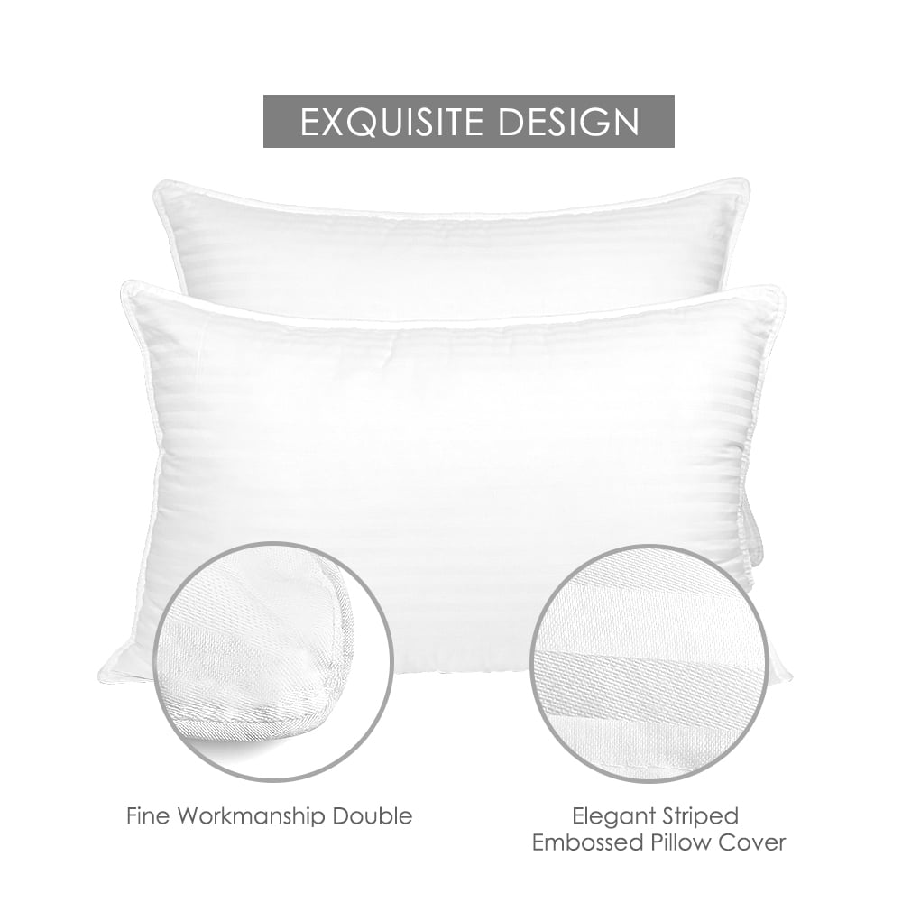 Ergonomic Memory Foam Bed Pillows 2-Pack Queen Size Luxury Hotel Pillow for Side and Back Sleeper Pillows for Bed with Cooling Cover - Decorative Throw Pillow Cushion for Sofa & Bed Detail
