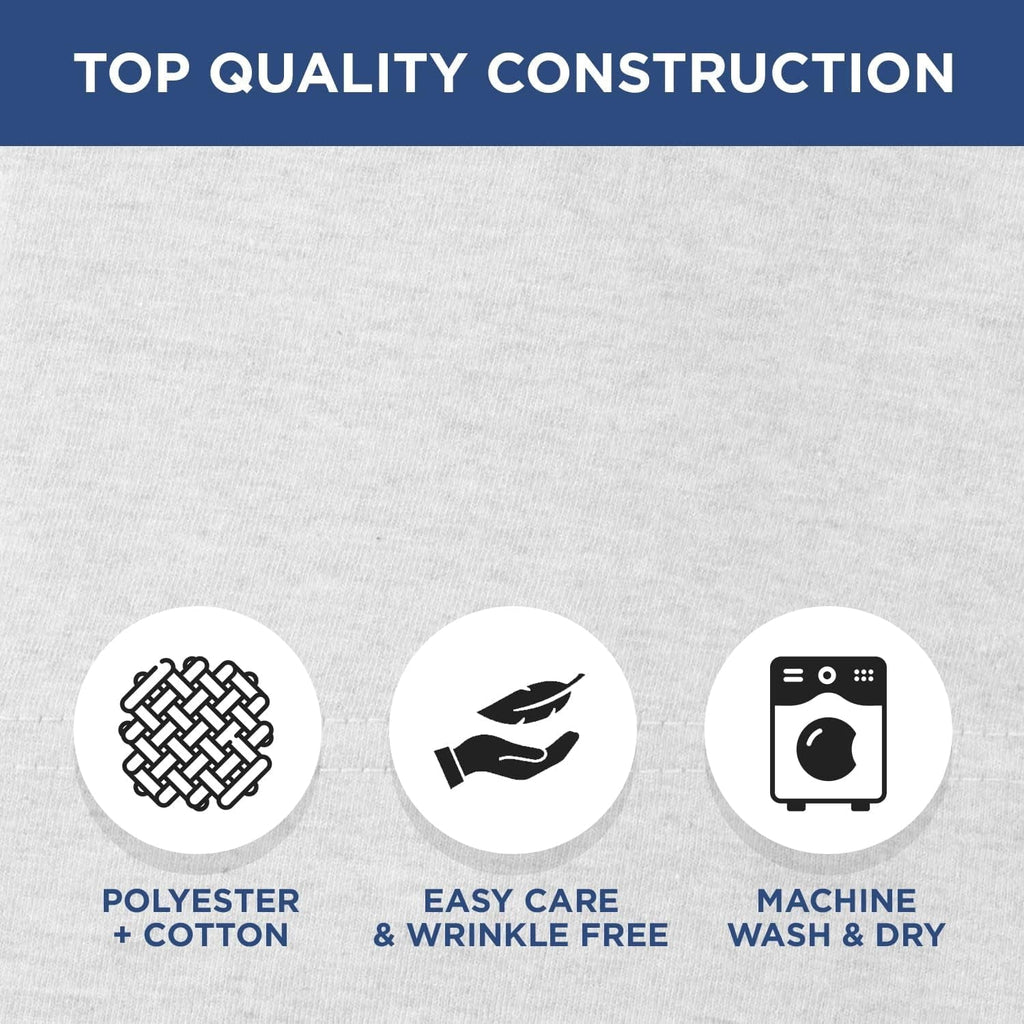 Premium Egyptian Cotton 2 Pack Fitted Hospital Bed Sheets with Elastic All Around for a Perfect Fit - Cotton Rich Soft Knitted Jersey Sheet, ... - Premium Ultra-Soft Pillowcase Pair for Sleeping Detail