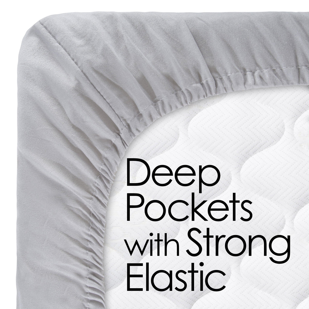 Premium Egyptian Cotton Set- 3 Piece Bed Linens-Fitted & Flat s, Plus A Pillowcase-Wrinkle, Stain & Fade Resistant (Twin, White) - Breathable Egyptian Cotton Flat & Fitted Sheets Detail
