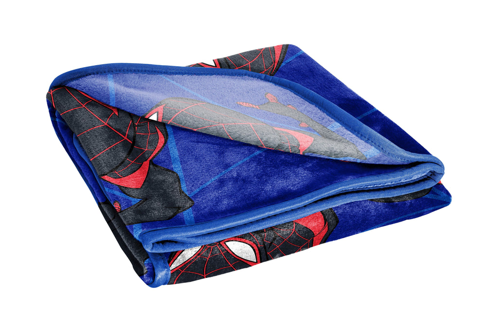 Lightweight Warm Kids Throw Blanket, 46 x 60, Microfiber, Blue, Marvel - Luxury Knitted Decorative Throw Blanket with Fringes Detail