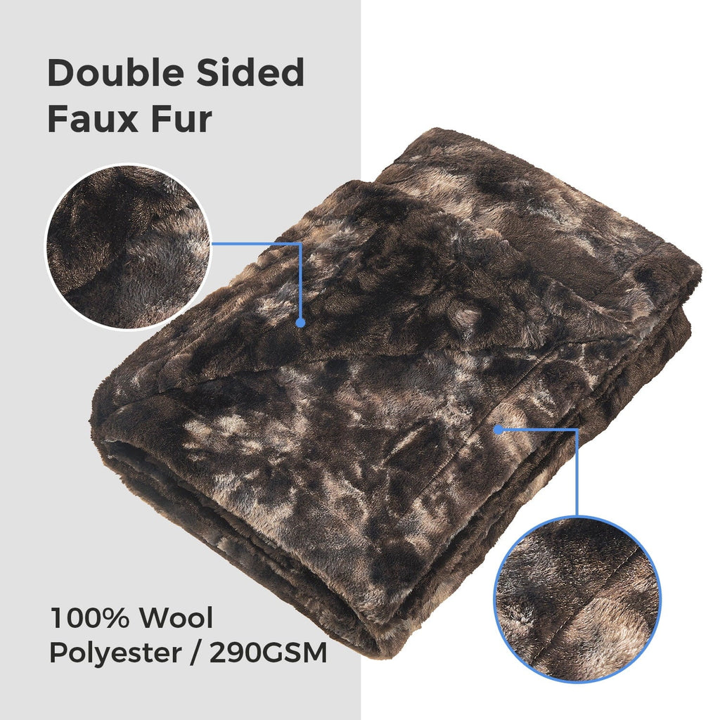 Super Soft Flannel Faux Rabbit Fur Throw Blanket- 50x60 inches, Soft Fluffy Cozy Warm Fuzzy Machine Washable, Durable Blanket for Couch ... - Super Soft Reversible Sherpa Flannel Blanket Detail