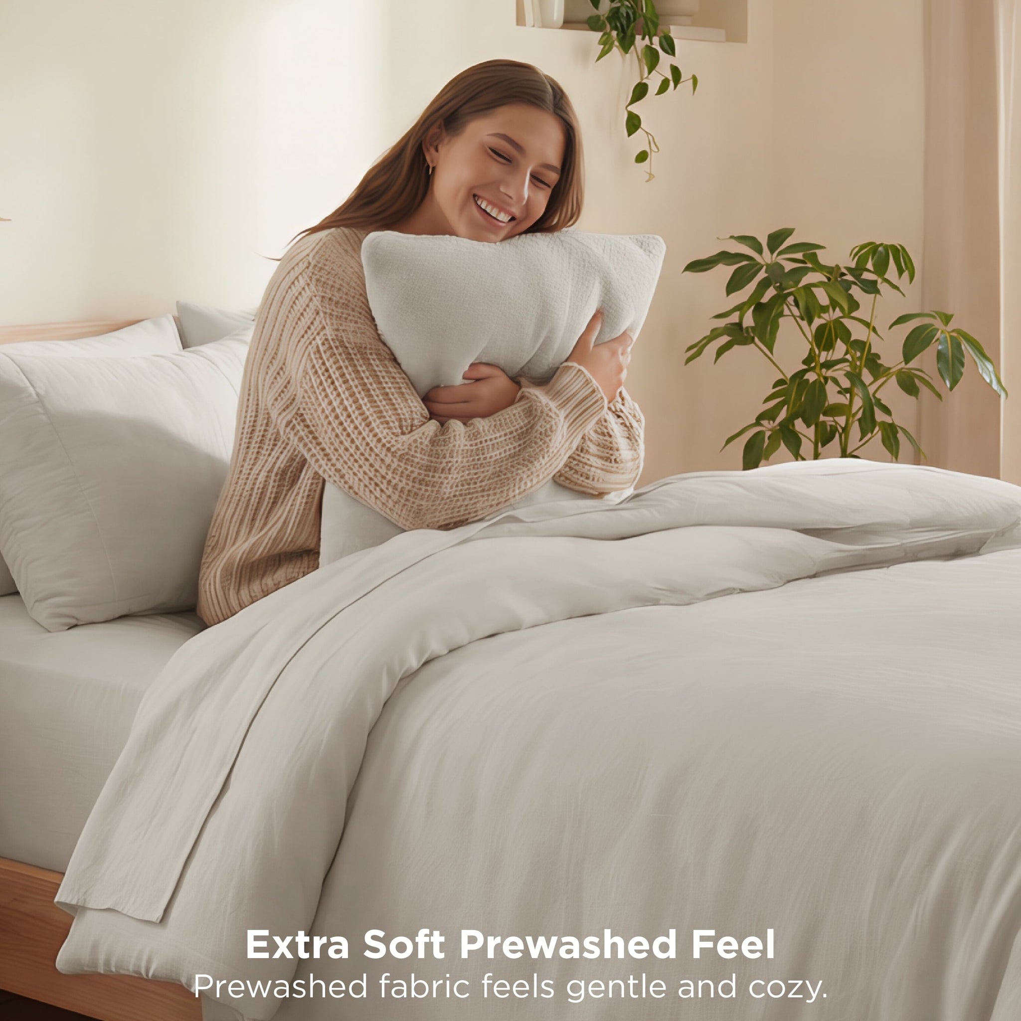 All-Season 3 Pieces Queen Comforter Bedding Set, Beige Bed Comforter Set for All Seasons, 1 Lightweight Prewashed Comforter and ... - Luxurious Quilted Duvet Cover Set Detail