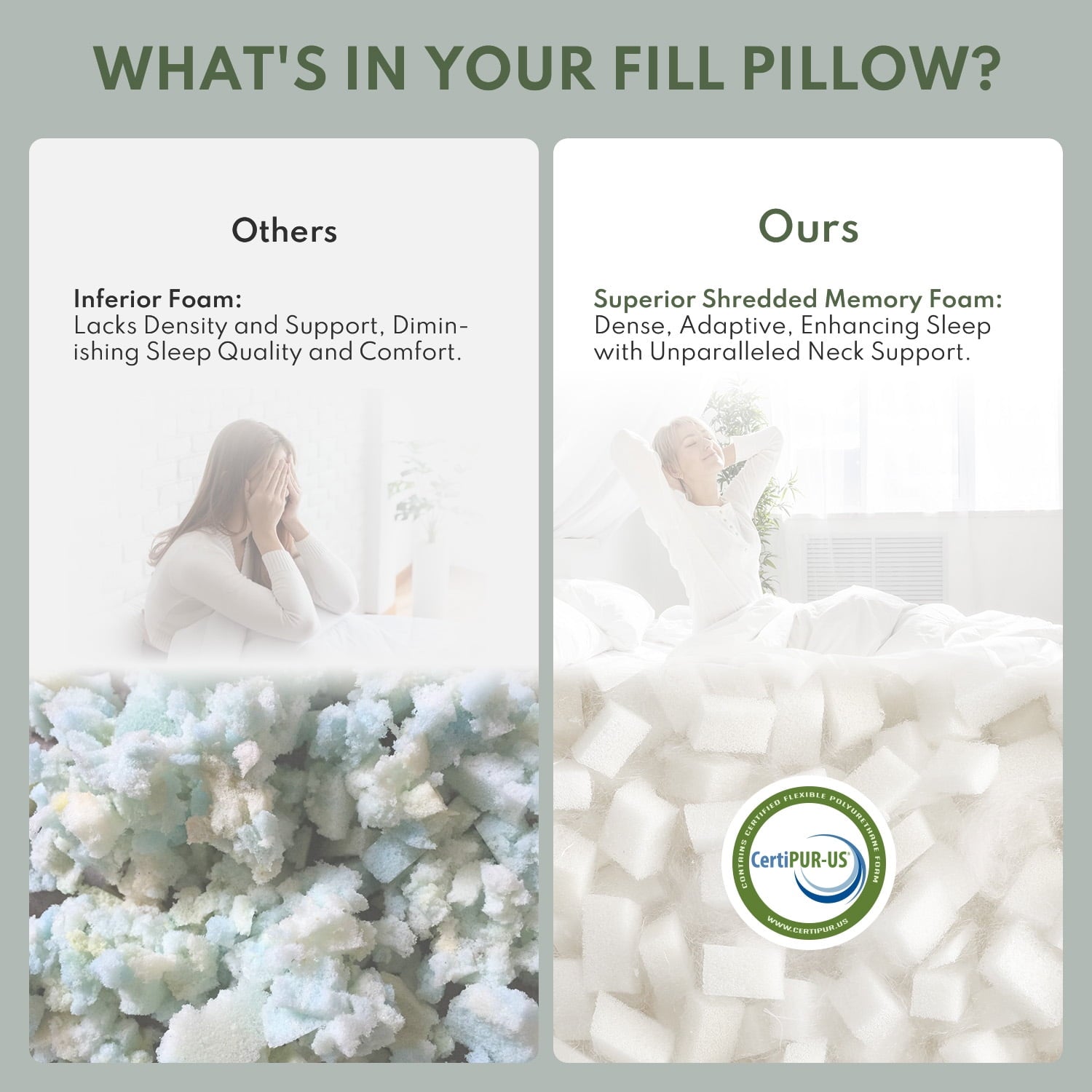 Ergonomic Memory Foam Cooling Memory Foam Queen Pillows for bed 2 Pack,Adjustable Support & Heat Dissipation Tech for Side,Back,Stomach & H... - Hotel Quality Plush Sleeping Pillows Detail