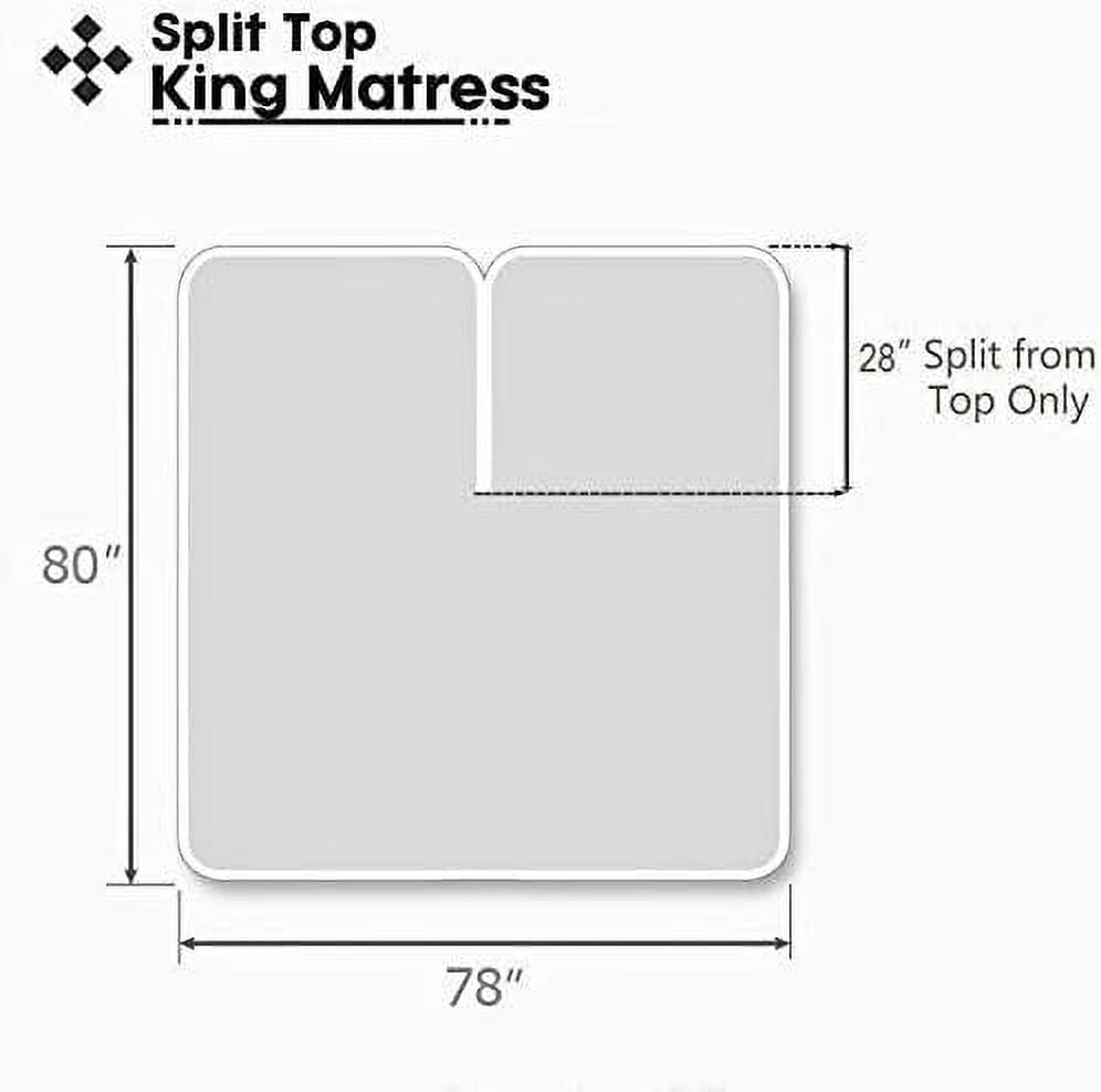 Cooling Sateen Top Split King 100% Egyptian Cotton 1000 Thread Count, Adjustable Beds -Top Split King Sheets Sets (4 Pcs) Split Down... - Breathable Egyptian Cotton Flat & Fitted Sheets Detail