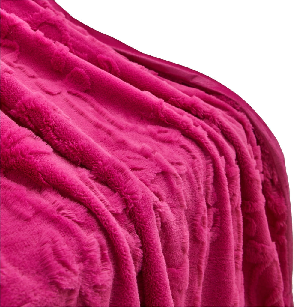 Decorative Knitted Gen Z 50" x 60"Carved Bow Faux Fur Throw - Cozy Fleece Throw Blanket for Couch & Bed Detail