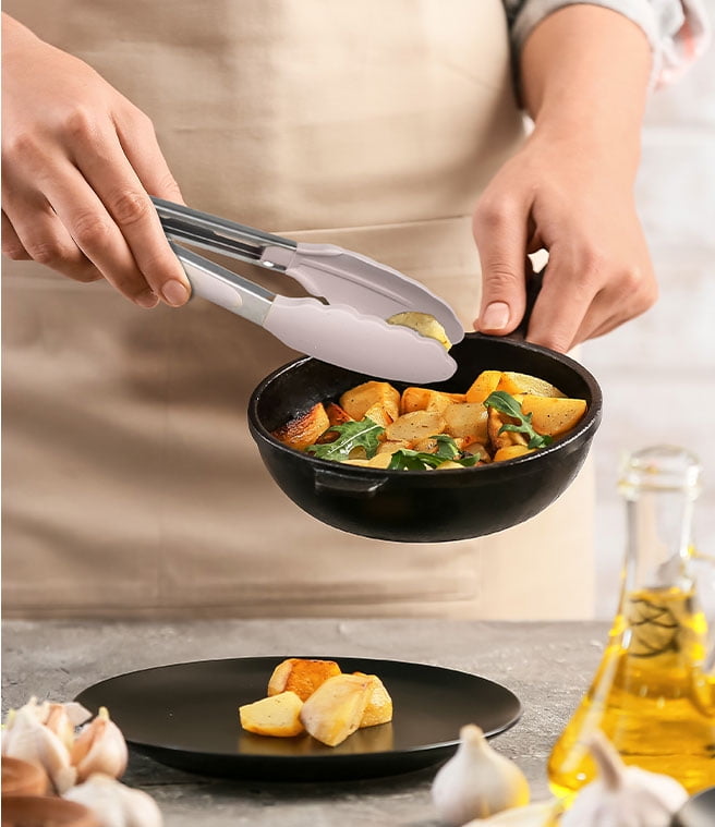 Chef-Quality Silicone & Bamboo Cooking Utensil Set, 14 Pieces - Heavy Duty Stainless Steel Kitchen Shears Detail