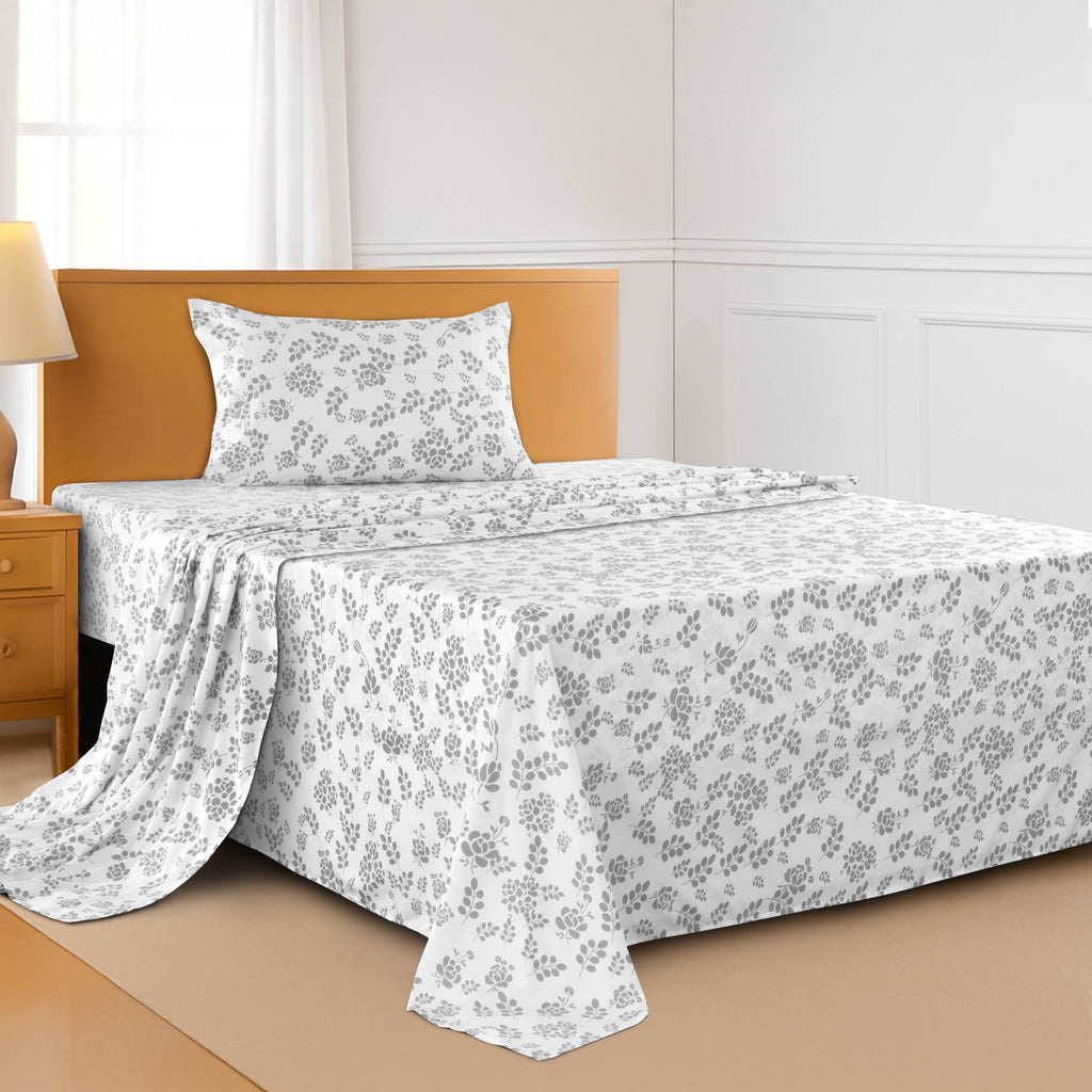 Ultra-Soft Lux Decor Twin Microfiber Bed Sheets - 3 Piece Floral Sheet Set, Soft Breathable Bedding, Wrinlkle Resistant, OEKO-TE... - Cooling Hotel Quality Bedding Sheets and Pillowcases Detail