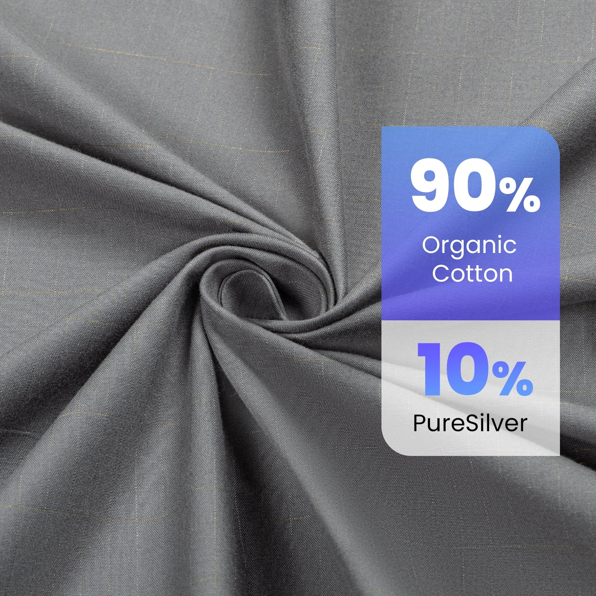 Wrinkle-Resistant Grounding Sheets Queen Size 90% Organic Cotton + 10% Pure Silver Fitted Bed Sheet Gray Fiber Grounding Sheet Earth Ce... - Cooling Hotel Quality Bedding Sheets and Pillowcases Detail