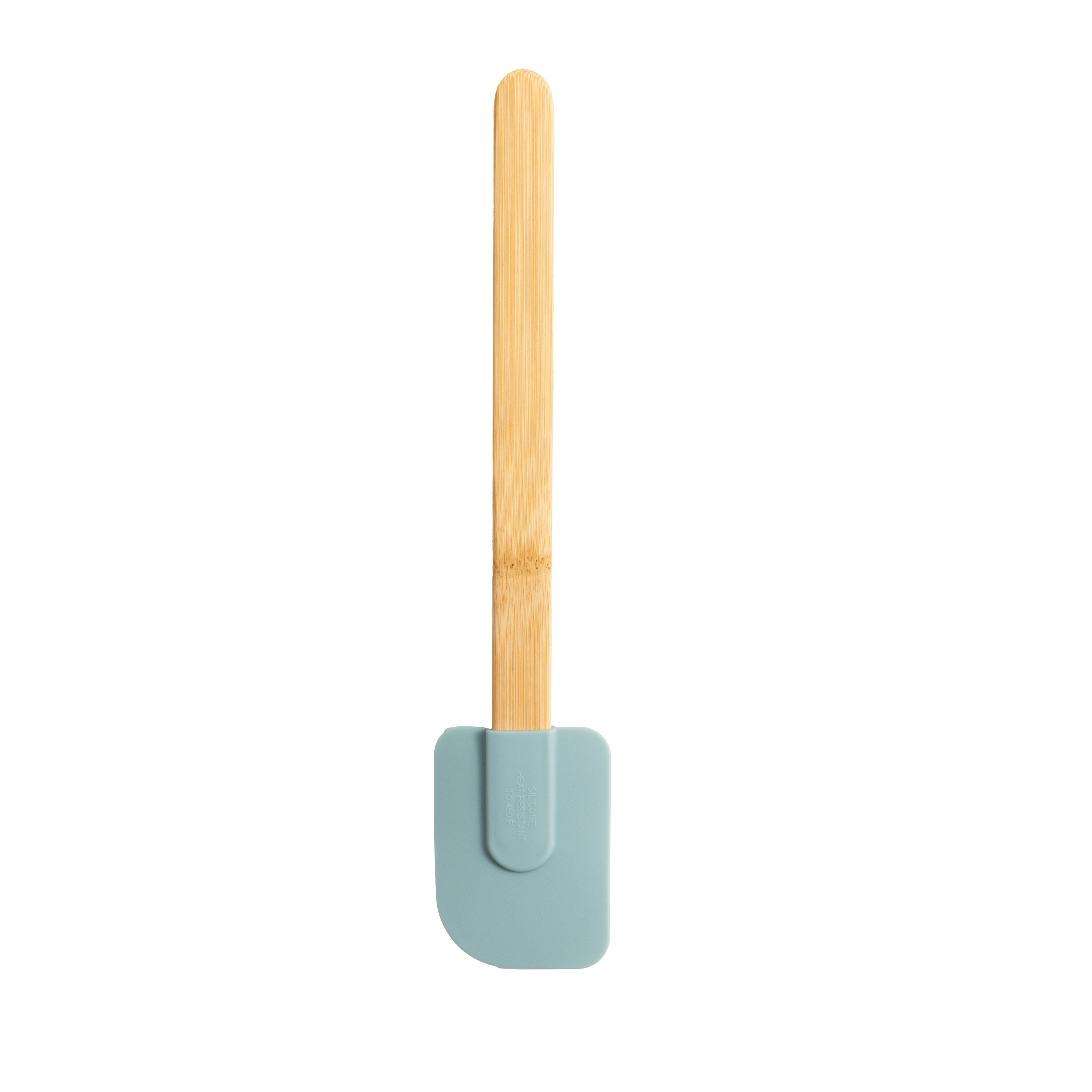 Non-Stick Safe Silicone Spatulas Set 4 with Bamboo Handles, Blue - Premium Stainless Steel Cooking Utensil for Non-Stick Pots Detail