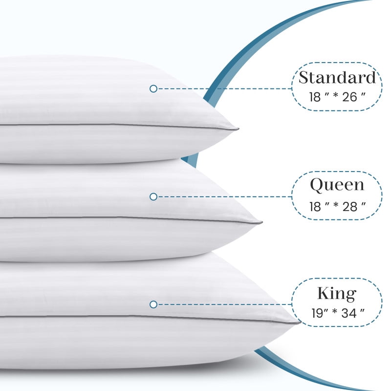 Ergonomic Memory Foam Pillows Queen Size Set of 2, Bed Pillows for Side, Back and Stomach Sleepers, Super Soft Down Alternative Filling, Lu... - Orthopedic Shredded Foam Bed Pillow Set Detail