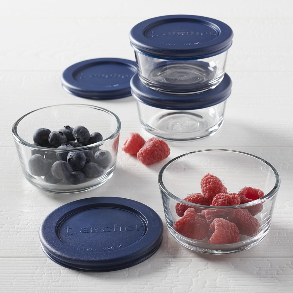 Whimsical Doughnut Glass Food Storage Containers with Lids, 1 Cup Round, Set of 4 - Deliciously Soft Cupcake Sensory Glob Detail