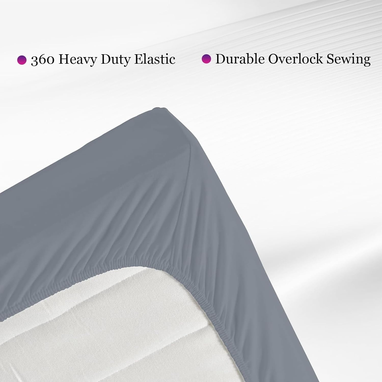 Cooling Sateen Grounding Fitted Sheet Kit Queen Size, Deep Pocket Fitted Sheet, Organic Cotton 7% Silver Fiber, Conductive Bed Cover... - Breathable Egyptian Cotton Flat & Fitted Sheets Detail