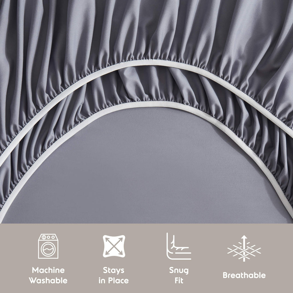 Premium Egyptian Cotton Queen Sheets Set, 1800 Series Extra Deep Pocket Sheets Queen Soft Microfiber Bed Sheets, 4 Piece Queen Sheet sets - Premium Ultra-Soft Pillowcase Pair for Sleeping Detail