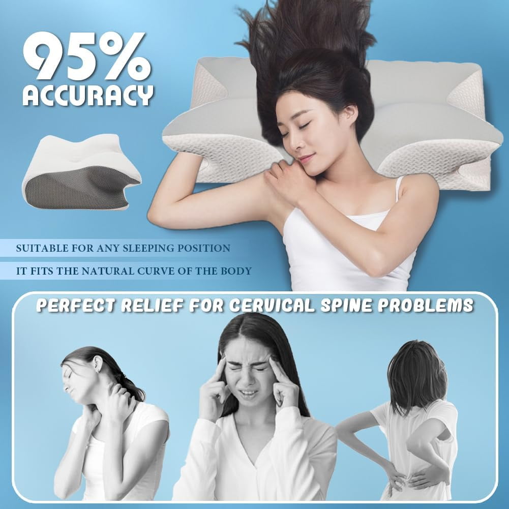 Orthopedic Support Airway Pro Sleep Apnea Pillow, Airway Pro Cervical Pillow - All-Night Neck Support, Ergonomic Pillows for All Sleepin... - Decorative Throw Pillow Cushion for Sofa & Bed Detail