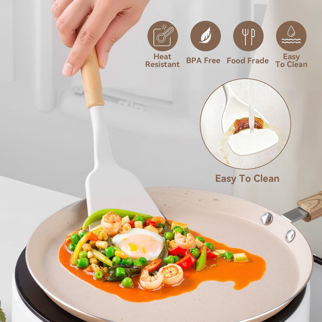 Durable Steel Kitchen Utensils Set for Cooking, 11 Cooking Utensils, 6 Knife set Beige,3 Utensil Sets,utensilios de cocina - Professional Kitchen Tool for Culinary Enthusiasts Detail