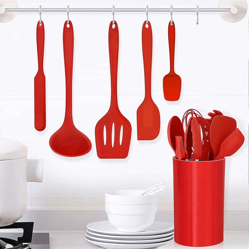 Ergonomic Cooking 14 Pcs Cooking Utensils Set with Holder, Heat Resistant Silicone Kitchen Cookware Utensils Set, Kitchen Cooking Tools... - Heat-Resistant Silicone Cooking Spatula Turner Detail