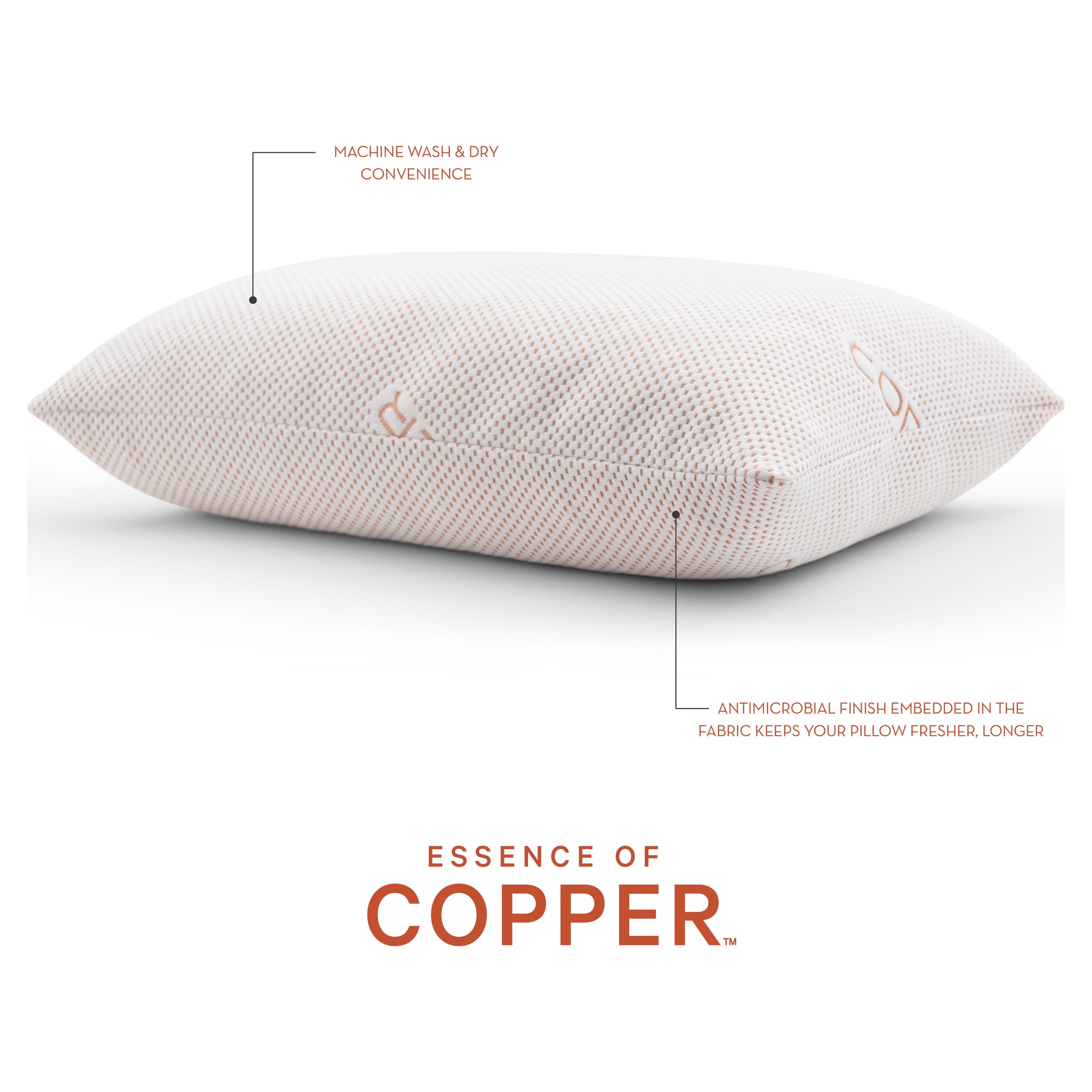 Ergonomic Memory Foam Luxury Knit Bed Pillow 2 Pack, Standard/Queen, Polyester - Orthopedic Shredded Foam Bed Pillow Set Detail