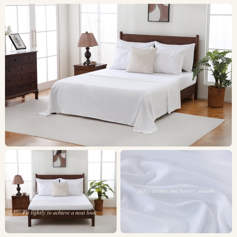 Heavyweight Warmth 7 Pieces Pinch-Pleated Comforter Set, White Queen Size - Luxurious Quilted Duvet Cover Set Detail