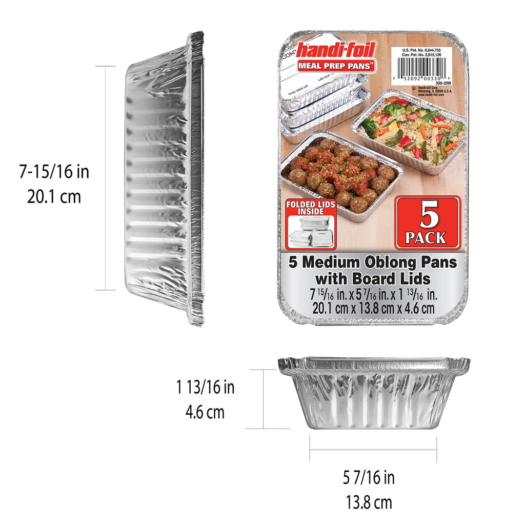 Whimsical Doughnut Aluminum Meal Prep Pan with Lids, 5 Count - Playful Star & Heart Shaped Geometric NeeDoh Detail