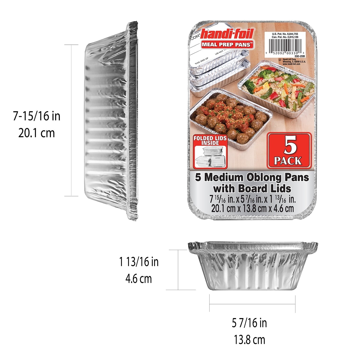 Whimsical Doughnut Aluminum Meal Prep Pan with Lids, 5 Count - Playful Star & Heart Shaped Geometric NeeDoh Detail