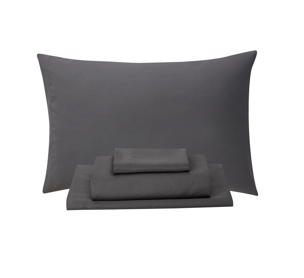 All-Season 7 Piece Reversible Bed in a Bag Comforter Set with Sheets, Black, King - Hypoallergenic Ultra-Fluffy Quilt for Winter Detail