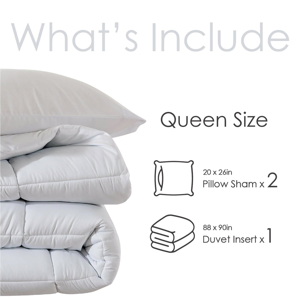 Heavyweight Warmth Queen Size 3-Piece All-Season Down Alternative Comforter Set Deep Black (Comforter and Pillowcase Bedding Set / bed i... - Luxurious Quilted Duvet Cover Set Detail