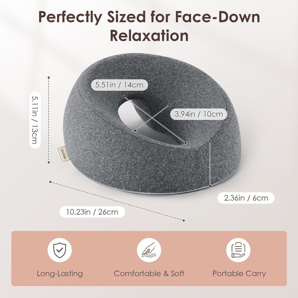 Decorative Plump Face Down Pillow Massage Headrest for Bed, Memory Foam Pillow Face Cradle Support for Stomach Sleepers, Eye Post-Surg... - Decorative Throw Pillow Cushion for Sofa & Bed Detail