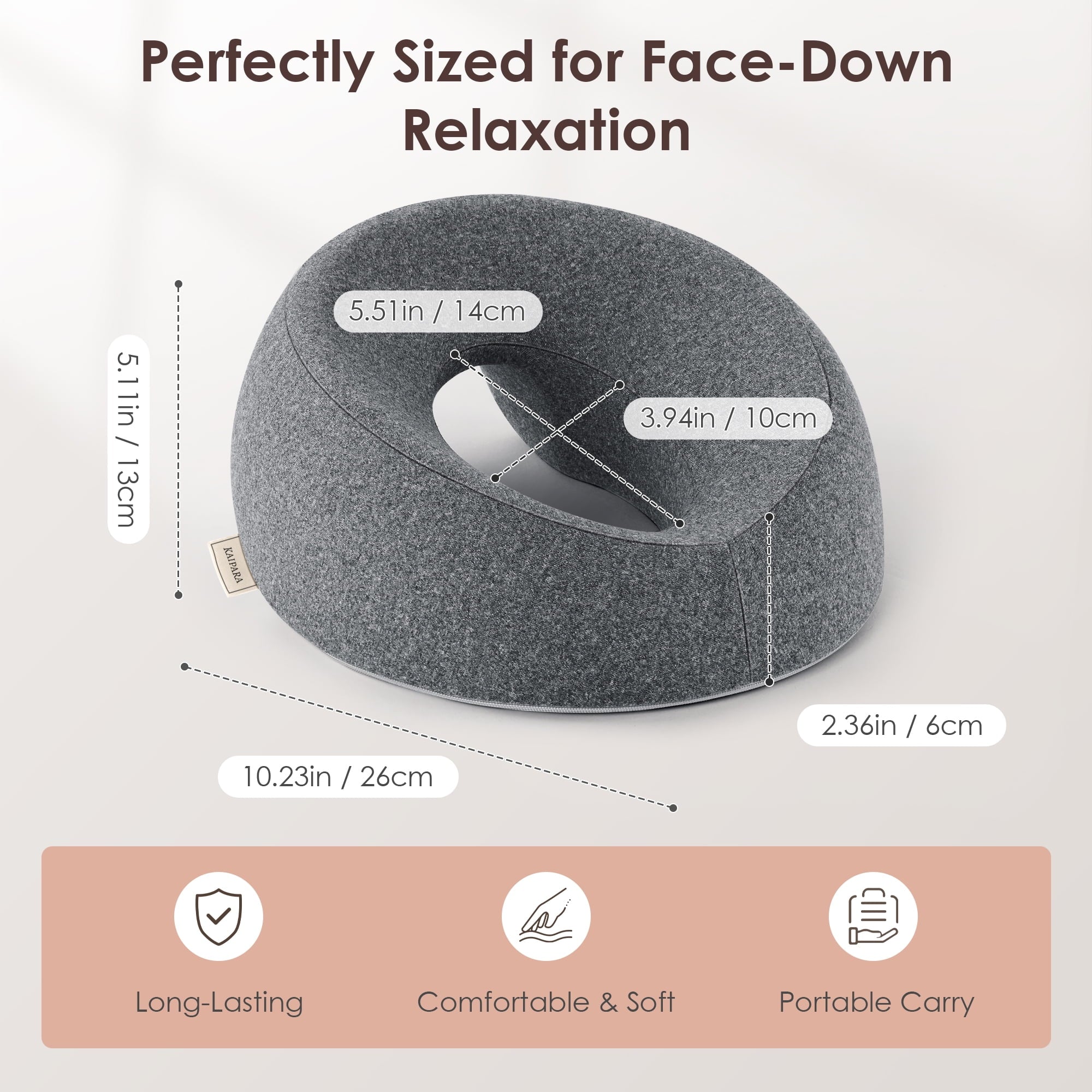 Decorative Plump Face Down Pillow Massage Headrest for Bed, Memory Foam Pillow Face Cradle Support for Stomach Sleepers, Eye Post-Surg... - Decorative Throw Pillow Cushion for Sofa & Bed Detail