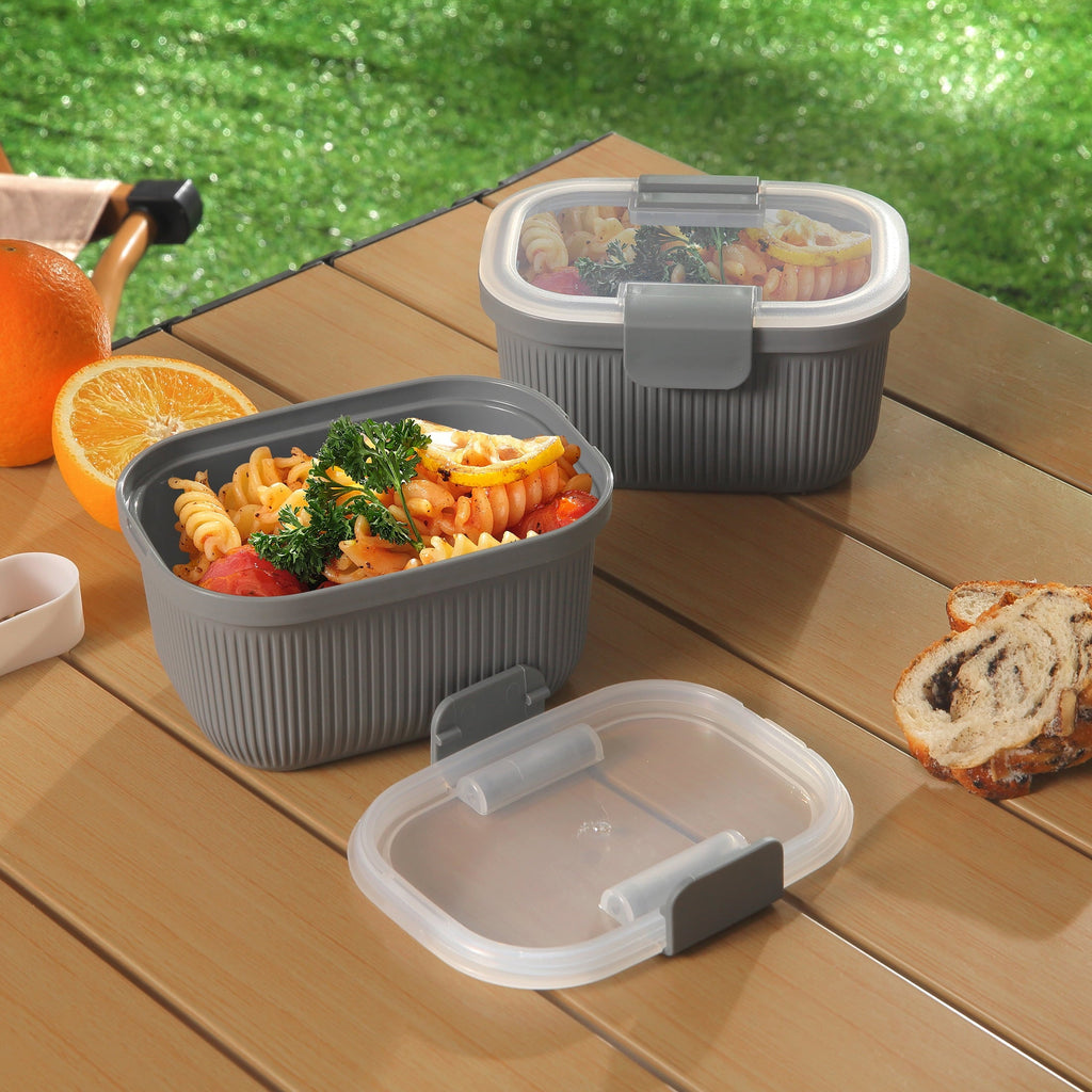 Deliciously Squishy Plastic Food Storage Bento Snack Container, Rectangle, Grey, 19oz Capacity, Made for Portable Food Storage - Deliciously Soft Cupcake Sensory Glob Detail