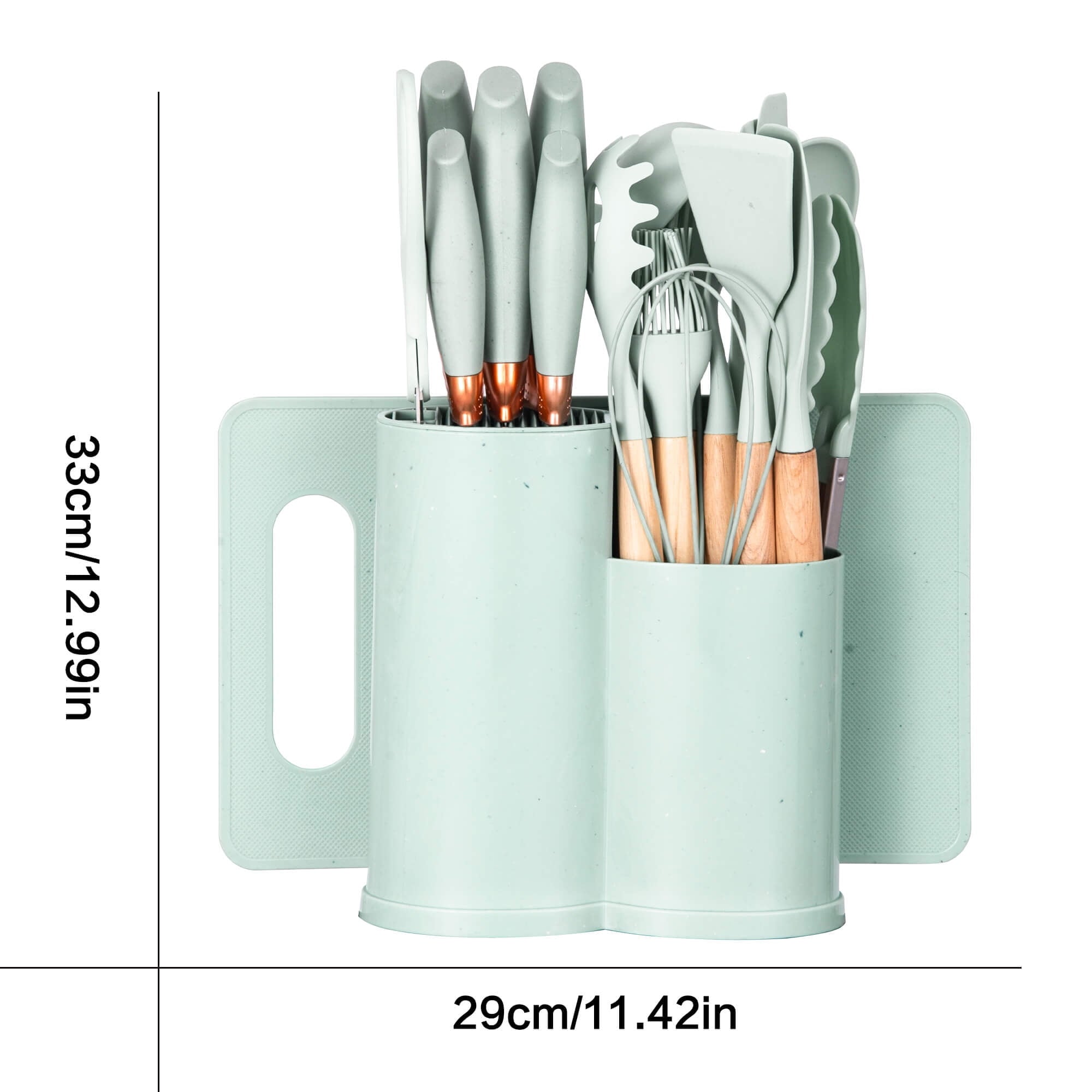 Durable Steel 19pcs Silicone Kitchen Utensil Set, Heat-Resistant Non-Stick Easy Cooking Cleaning Home Light-Green - Heavy Duty Stainless Steel Kitchen Shears Detail