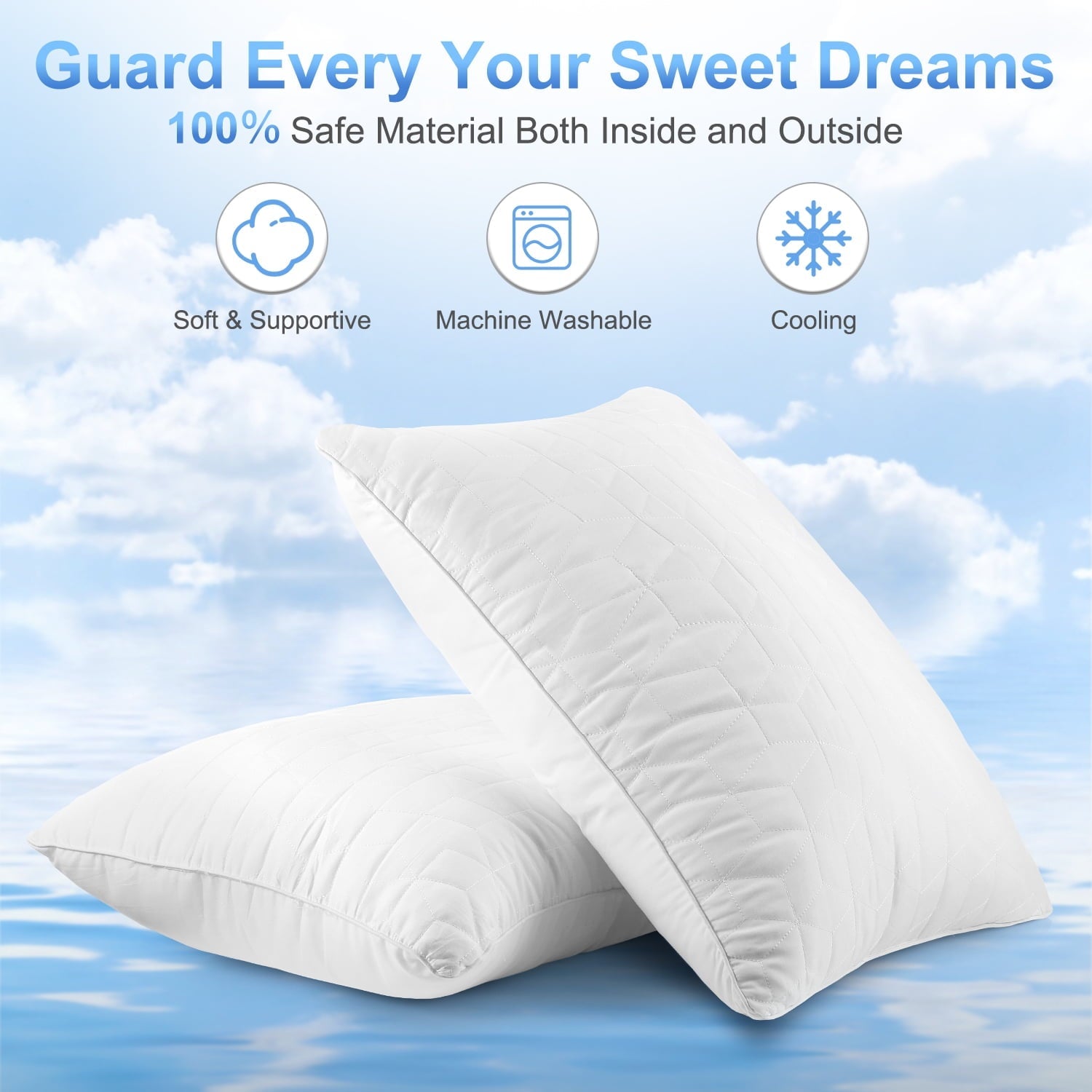 Fluffy Shredded Bed Pillows for Sleeping 2 pack, King Size Cooling Pillows Hotel Quality with Premium Soft Down Alternative Fill for ... - Hotel Quality Plush Sleeping Pillows Detail